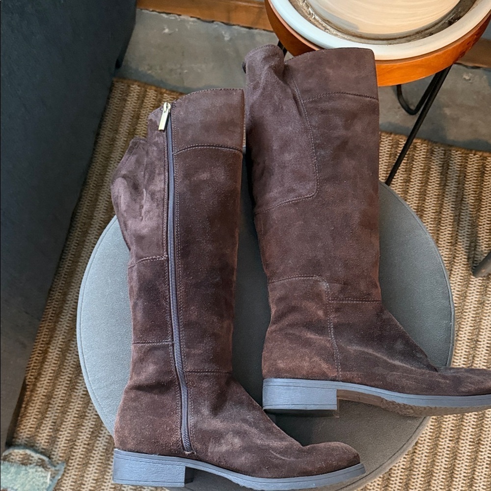 Bandolino Chocolate Brown Suede Women’s 8.5 Tall Boots Boho - Picture 5 of 10